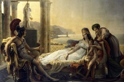 Aeneas Dido'ya Truva'nın çöküşünü anlatıyor. Kaynak: https://en.wikipedia.org/wiki/File:%C3%89n%C3%A9e_et_Didon,_Gu%C3%A9rin.jpg