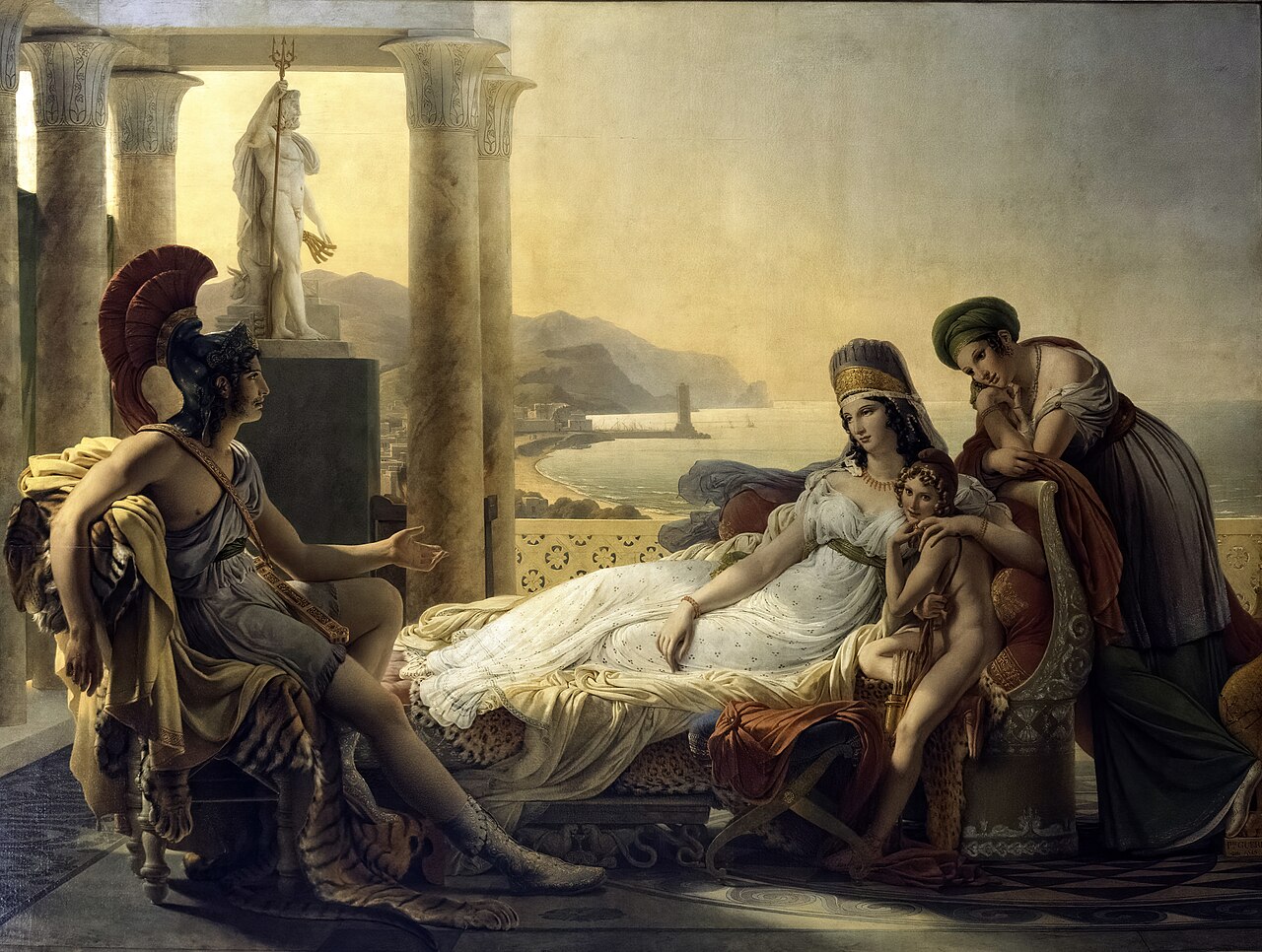 Aeneas Dido'ya Truva'nın çöküşünü anlatıyor. Kaynak: https://en.wikipedia.org/wiki/File:%C3%89n%C3%A9e_et_Didon,_Gu%C3%A9rin.jpg