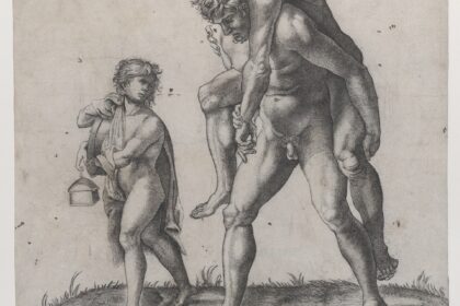 Aeneas Troya enkazından yaralı babasını taşıyor.